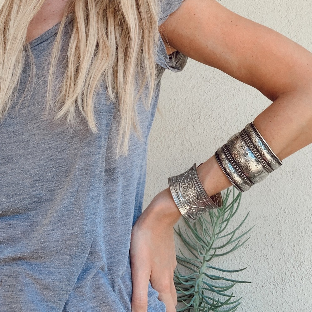 Aged Silver Arm Cuff - image 5